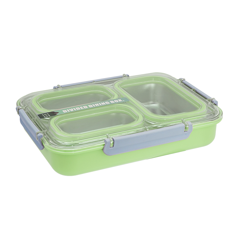 DaoSheng Green 3 Compartment Leak-proof Bento Box