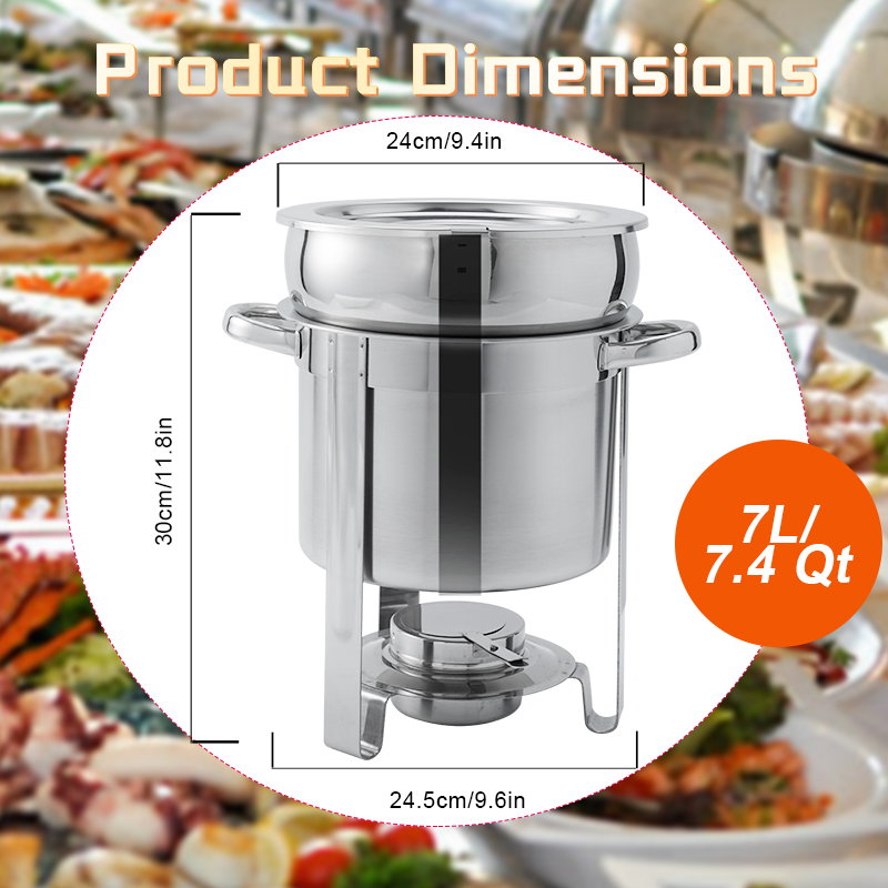 DaoSheng 7L 11L Stainless Steel Round Buffet Warmer