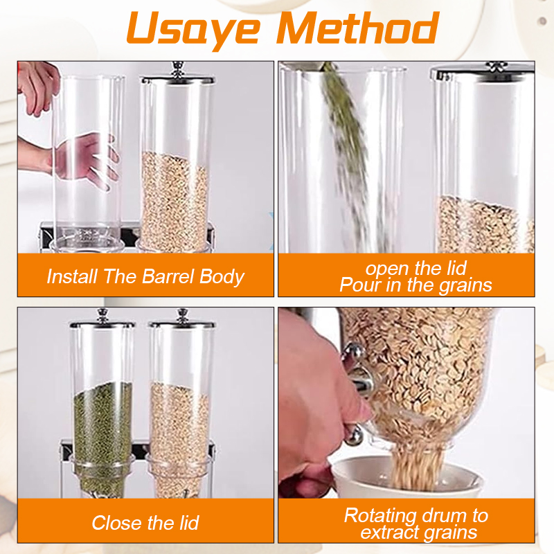 DaoSheng 3.5L*3 Snack Dispenser for Oatmeal Coffee Bean Nuts