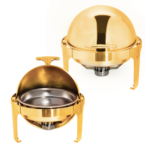 DaoSheng 6L Stainless Steel Alcohol Heated Round Food Warmer