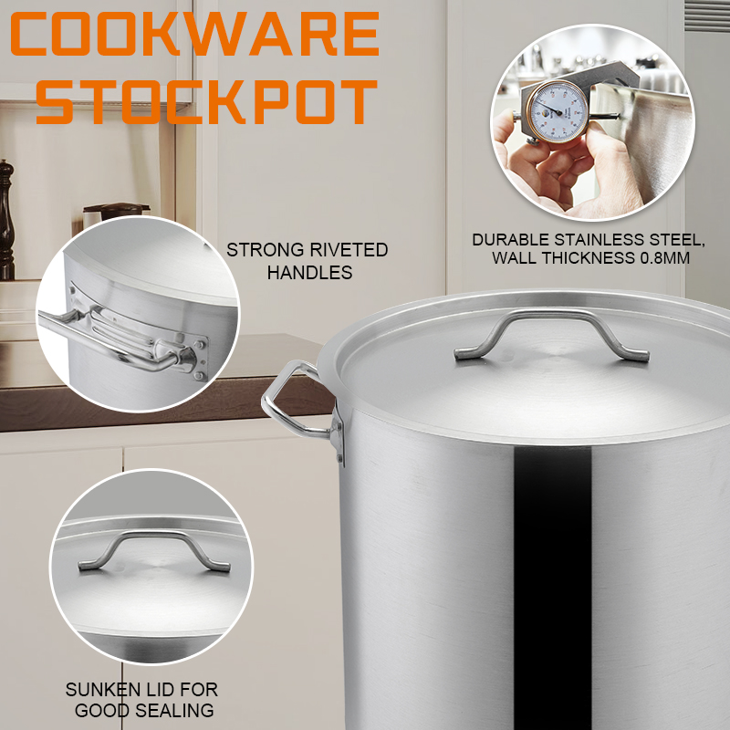 Wholesale Large Capacity Stainless Steel Kitchen Stock Pot